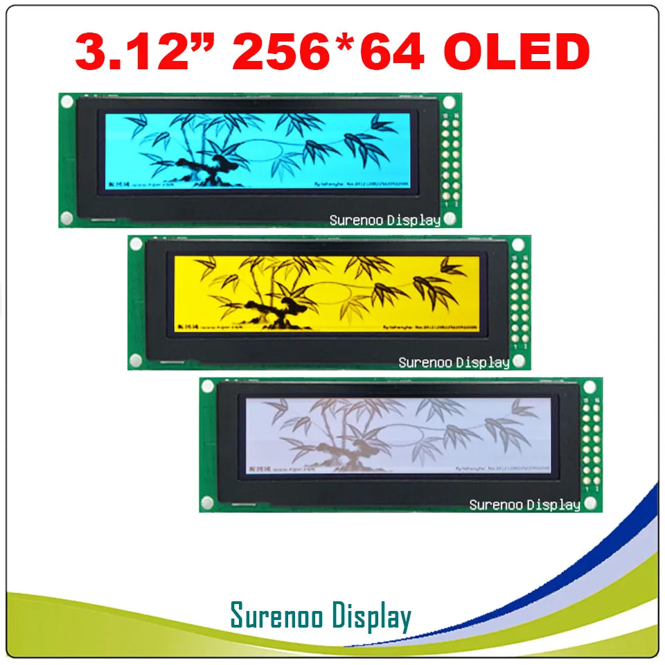 Реальный oled-дисплей, 3,1" 256*64 25664 точек Графический ЖК-модуль дисплей экран LCM SSD1322 контроллер Поддержка SPI