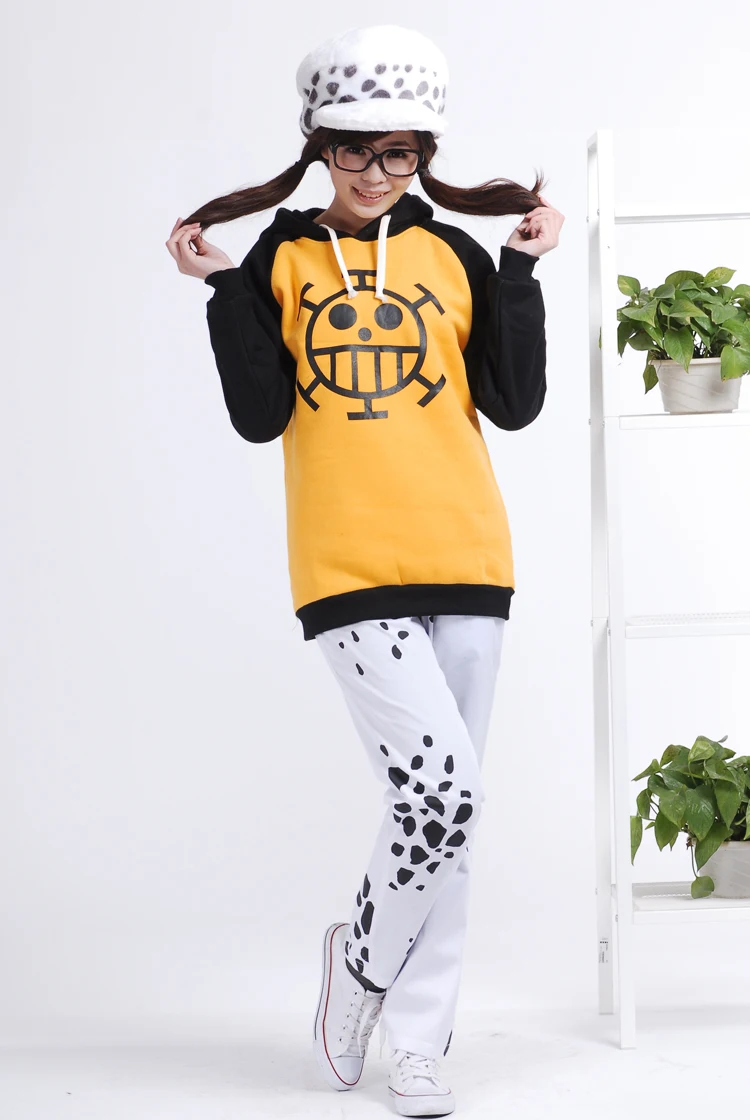 Trafalgar Law Cosplay Spot Pants Yellow Hoodies Set Daily Unisex Coat Trousers Halloween Cosplay