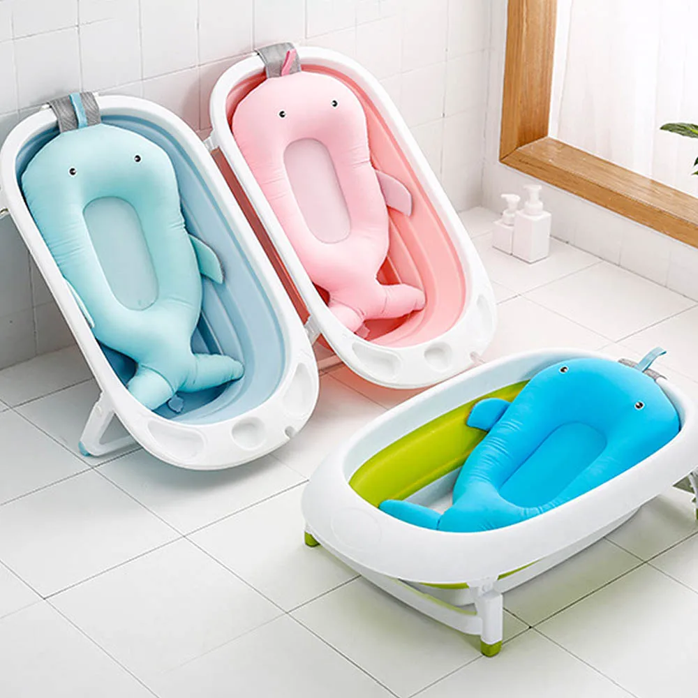 buy NewBorn Whale Shape Seat Support Baby Shower Portable Air Cushion Bed Infant Bath Pad Non Slip Bathtub Mat