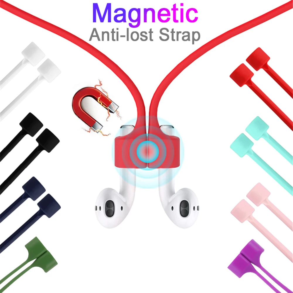 Магнитный силиконовый ремешок для наушников для Apple Airpods TWS i7s анти потеря ремень Магнитная Петля веревка для Air Pods кабель для наушников