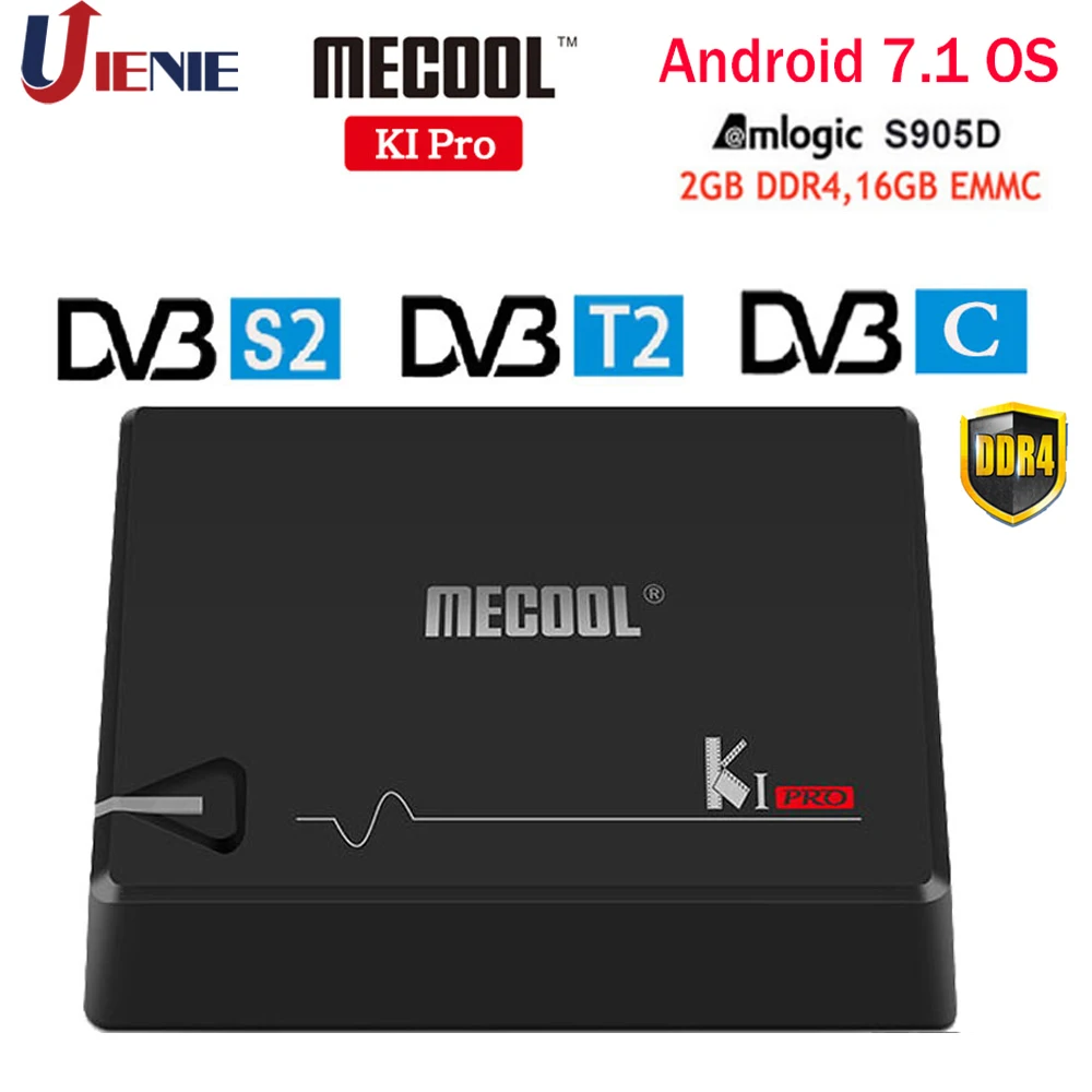 

Set Top Box Android 7.1 TV Box MECOOL KI PRO TV Box K1PRO DVB S2+T2 Amlogic S905D Quad 2G+16G DVB-T2&S2/DVB-T2/DVB S2 DVB-C