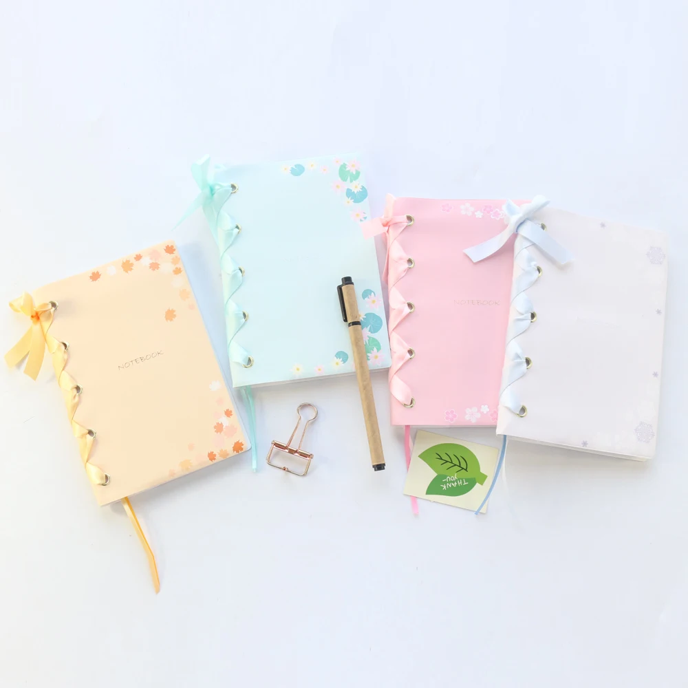 

Domikee candy creative Bow design school soft cover subject notebooks stationery,kawaii student dot paper notebooks for girls,A6