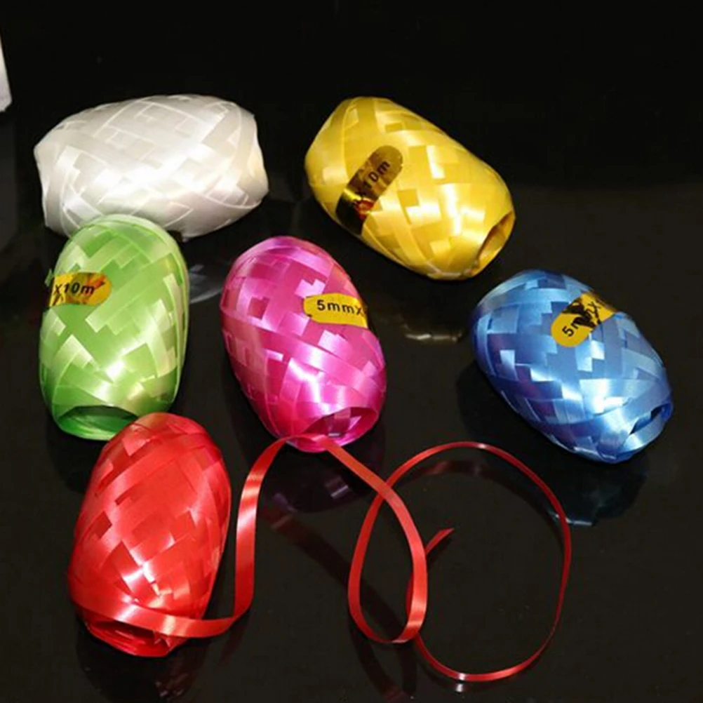 

Pack of 6 Balloon Ribbon Fastener Gift String Package Ribbon Craft DIY Christmas Ribbons Gift Packing (Mixed Color)