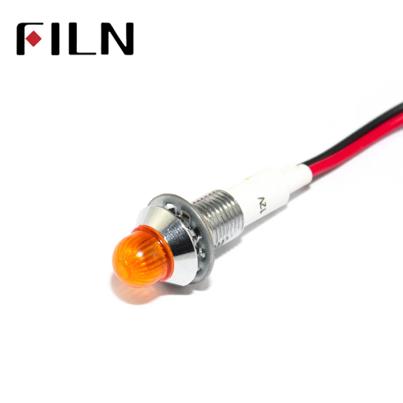 10mm LED Metal Indicator Light Waterproof IP67 Signal Lamp 3V 5V 6V 9V 12V 24V 110V 220V Red Yellow Blue Green White Pilot Seal (6)