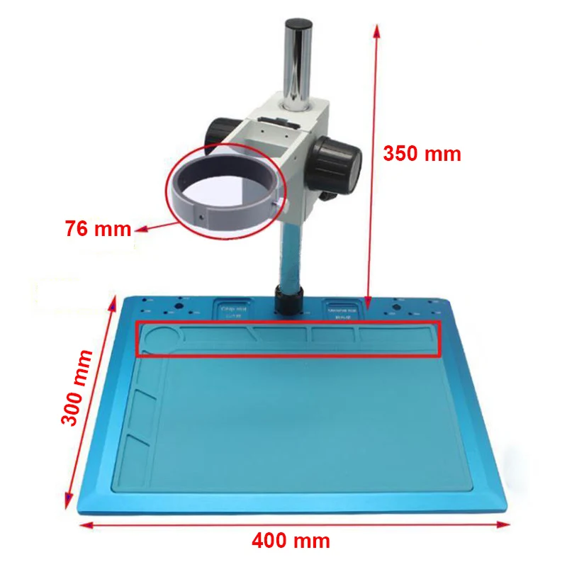 Microscope Mobile Phone Repairing Working Base Platform High-temperature Insulation Silicone Mat Workbench w/ Hole E Arm Holder