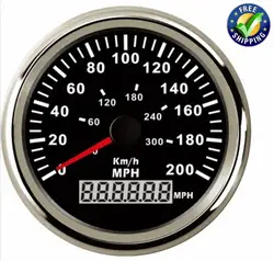 Упаковка из 1 высокое качество 85 мм 0-200MPH спидометры GPS 0-300 км/ч тип указателя скорость одометры 9-32 В с подсветкой для авто