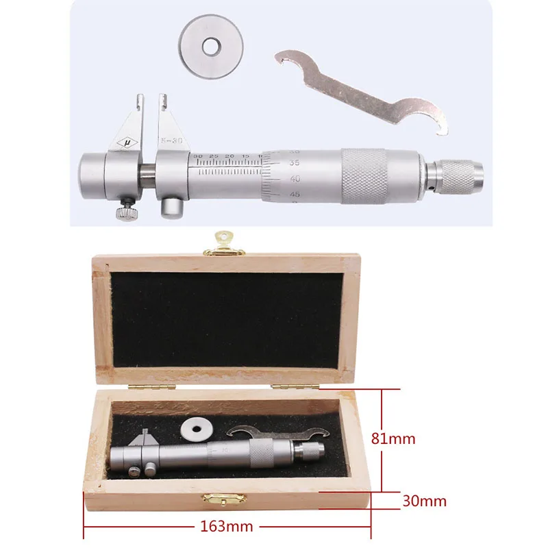 

Ultra Accurate 5-30MM Inside Micrometer Gauge Caliper Stainless Steel Handheld Micrometer 0.01MM Measure Tools --M25