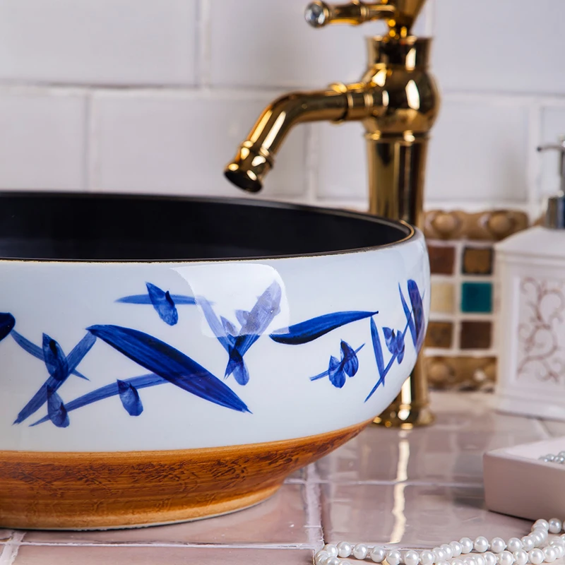 Jingdezhen ceramic art countertop wash basin bowl for bathroom lavabo sink Bathroom sink modern ceramic bathroom sink  (9)
