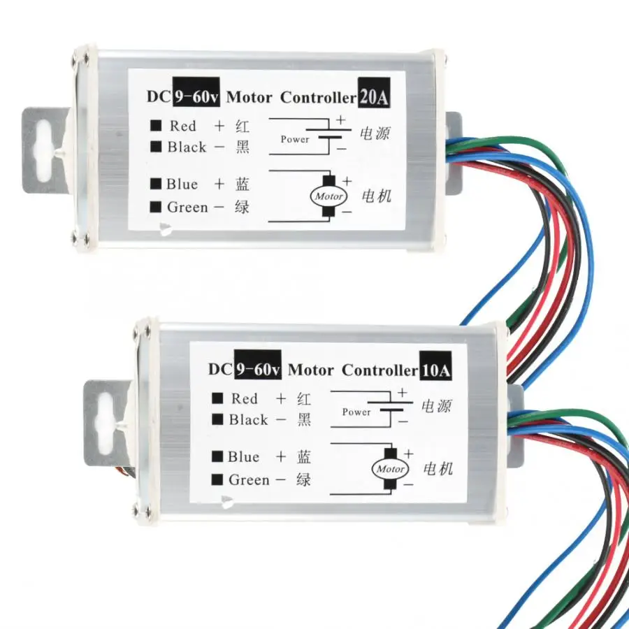 

soft starting Aluminum Casing DC 9-60V 10A/20A PWM DC Regulator Electric Motor Speed Controller motor controller soft starting