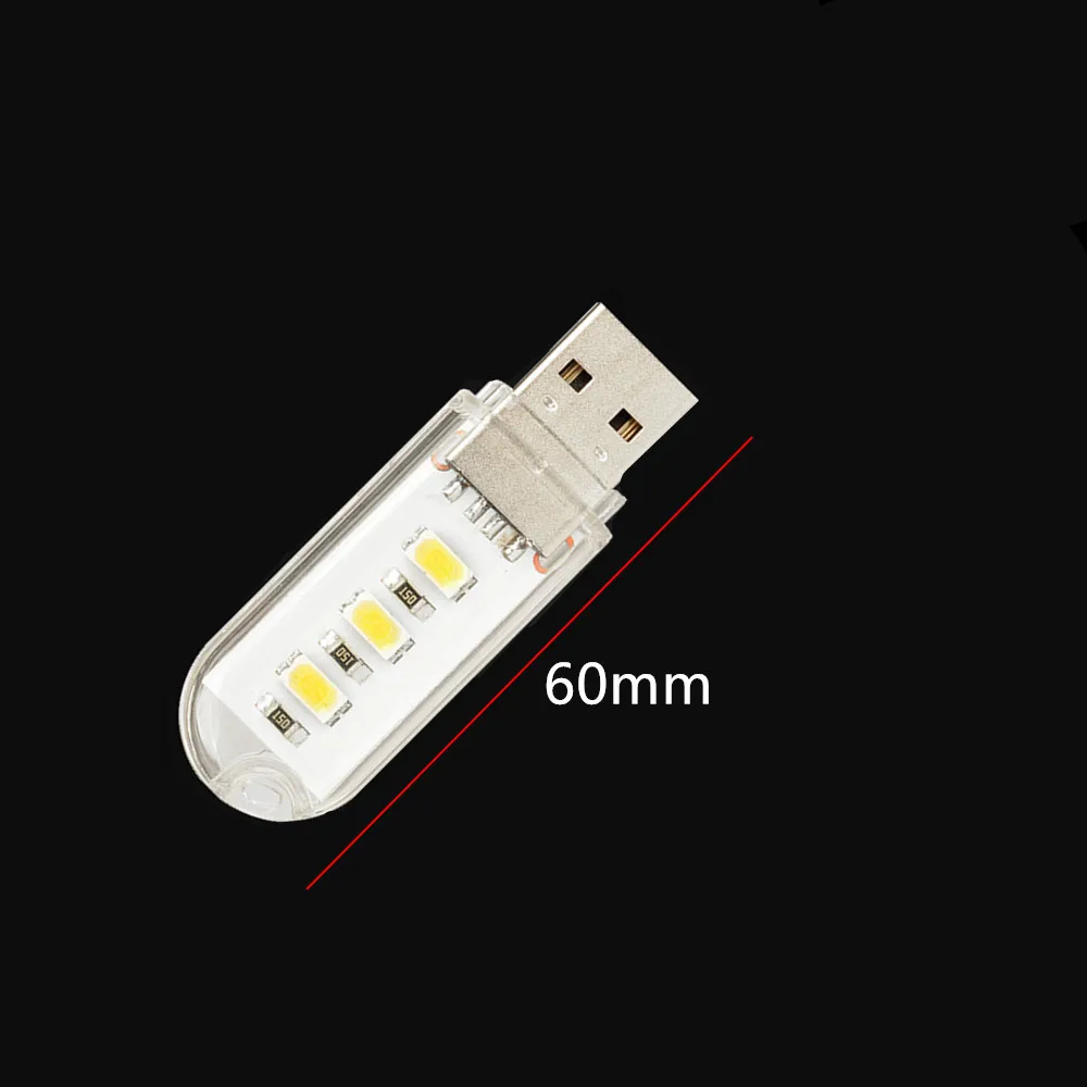 

New Mini USB LED lamp Book lights 3 LEDs 5730 SMD 1.5w Camping Bulb Nightlight For PC Laptops Notebook Reading Night light
