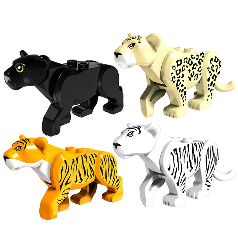 5Pcs Mini Dolls Prince of Persia Jungle Adventure Series Black Leopard White Tiger Camel Building Blocks