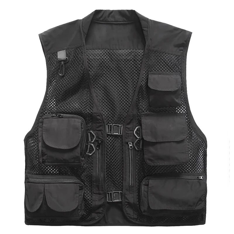 Buy Men Fishing Hiking Vest Mesh Multi Pocket Outdoor