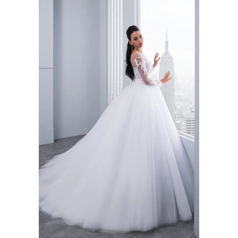 Miaoduo Новое поступление Vestido de Noiva аппликации с длинным рукавом кружевные