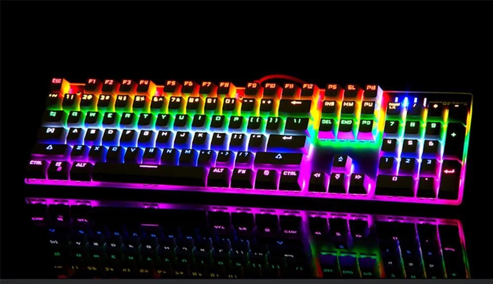 Оригинальная игровая механическая клавиатура Motospeed с RGB подсветкой, 104 клавиш, синий/красный переключатель, USB Проводная клавиатура на русском/английском языке для геймеров