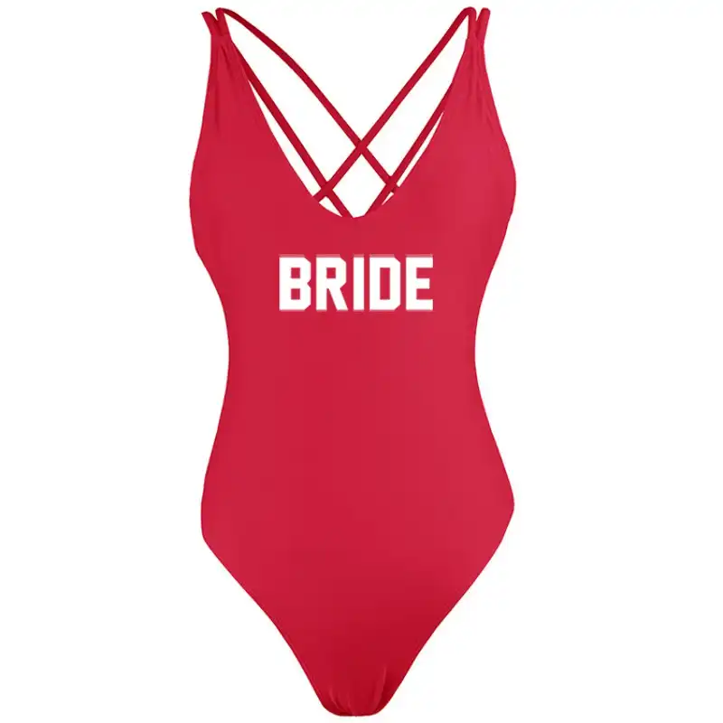 red bride swimsuit