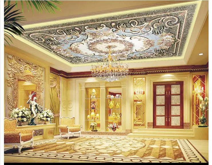 Us 12 21 45 Off Customized 3d Photo Wallpaper 3d Ceiling Wallpaper Murals Ceiling Ceiling Spelling A Flower Design Home Decoration In Wallpapers