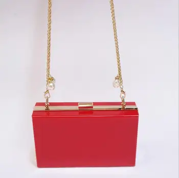 

Fashion women acrylic transparent quadrate box Min bag clutch contracted one shoulder worn handbag Clutches mini Messenger boxes