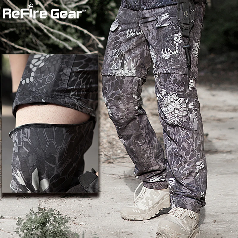 ReFire Gear камуфляжные армейские съемные тактические брюки мужские летние