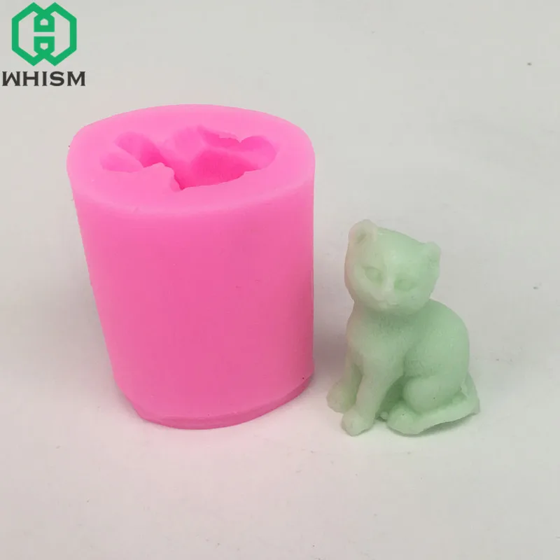 

WHISM 3D Cat Shaped Silicone Mold Cake Decoration Tools Sugarcraft Fondant Cake Moulds Candle Soap Clay Molds Handmade Soap Mold