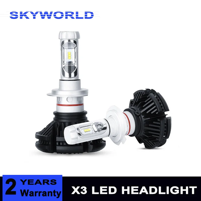 

2pcs X3 Car led headlight Kit 50W 6000LM H4 H7 LED 3000K/6500K/8000K ZES Chip H1 H11 9005 HB3 9006 HB4 LED fog Lamp Auto