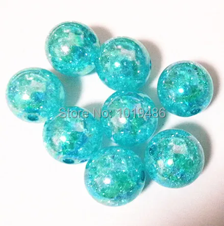 

(Choose size)12mm/16mm/20mm aqua blue Acrylic clear AB Crack Beads, Colorful Chunky Beads for Necklace Jewelry