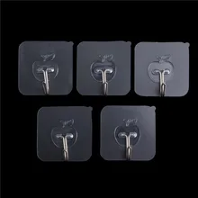 Аксессуары для ванной комнаты, 5 шт., прозрачные крючки на присоске, настенные вешалки для хранения, mutfak, держатель для кухни