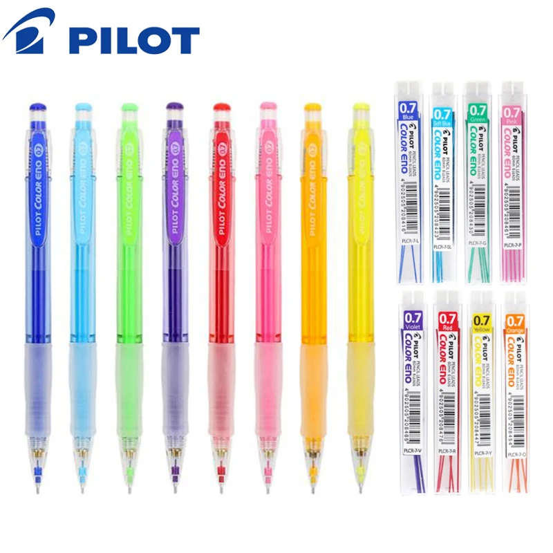 

8 Colors Set Pilot HCR-197 Color Eno Mechanical Pencil with 8 colors set Pencil Leads - 0.7 mm
