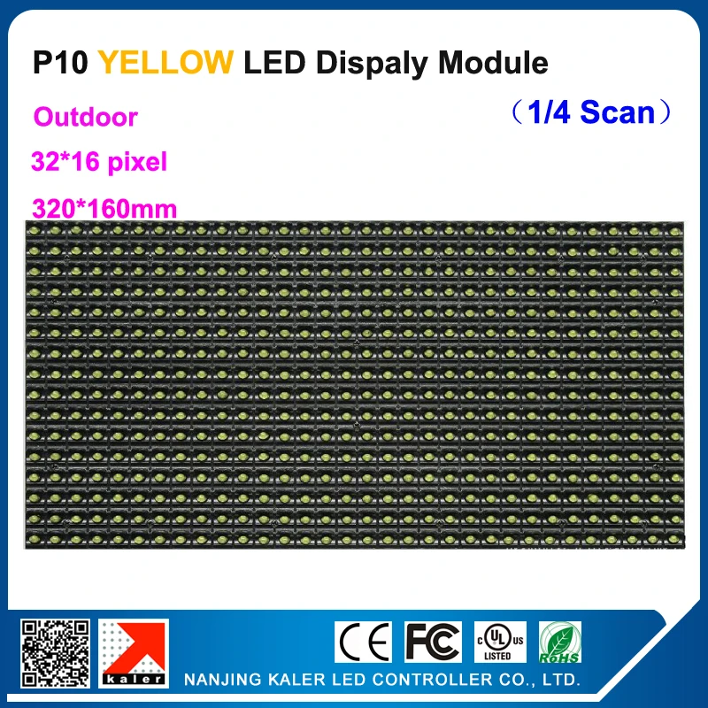 TEEHO P10 320*160 мм желтый светодиод текстовый дисплей панели знак этикетка уличная Водонепроницаемая 32*16 пикселей P10 светодиодный модуль Бег