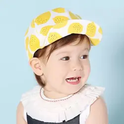 От 1 до 2 лет дети Бейсбол кепки для детская шапка для младенцев обувь мальчиков девочек Защита от Солнца шляпа лимон фрукты хлопок желт