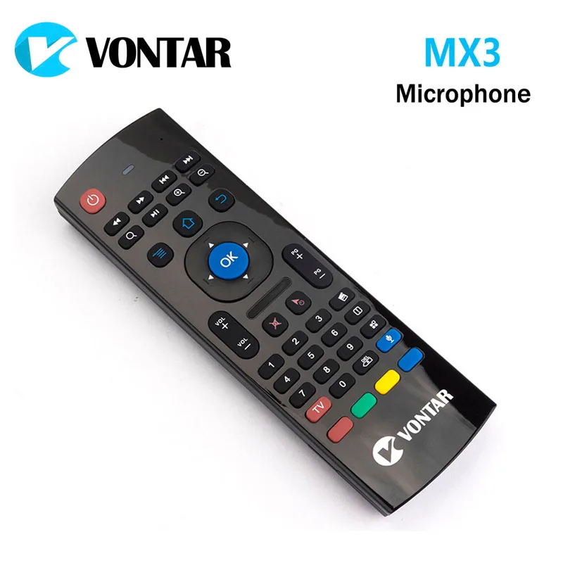 VONTAR 2,4 GHz MX3 Беспроводная Клавиатура Fly Air mouse QWERTY с гироскопом, дистанционный ИК-обучающий голосовой микрофон для Android tv box