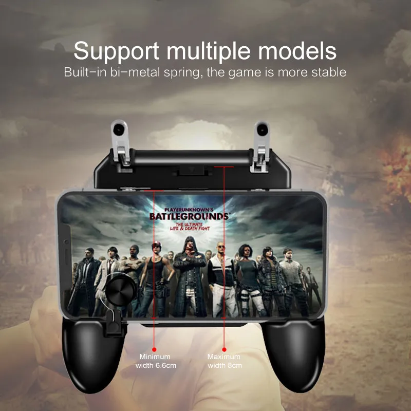 W11+ pugb mobile game controller free fire pubg mobile joystick gamepad metal l1 r1 button for iphone gaming pad android