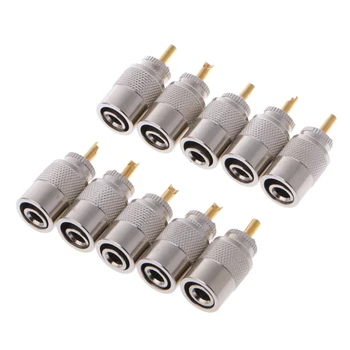 

10Pcs UHF PL-259 Male Solder RF Connector Plugs For RG8X Coaxial Coax Cable