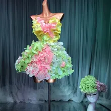 Сценическое платье феи с объемным цветком; платье-пачка разных стилей; головной убор для подиума и подиума с цветком Dreamland