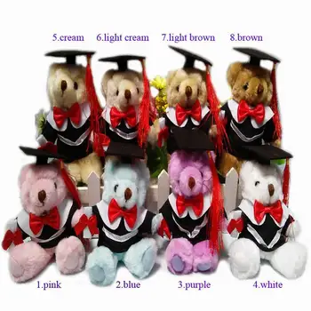 

14.5CM(5.7") Plush Joint Graduation Teddy Bear doll Stuffed Toys -Diploma Graduation Gift For Students 8color
