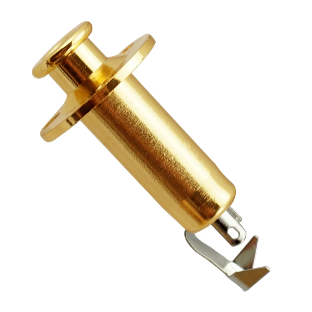 1/4'' Removable Jack End Pin Output Input Jack Strap Sockets for Acoustic Electric Guitar Gold