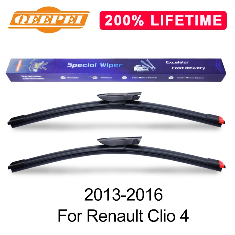 

QEEPEI Replace Wiper Blade For Renault Clio 4 2013-2016 Silicone Rubber Windshield Windscreen Wiper Auto Car Accessories