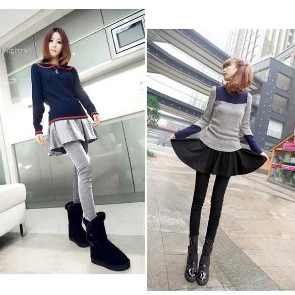 Lady s Skirt New Sweet Lovely Brief Pleated Skirt and Slim Fit font b Leggings b