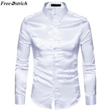 От OSTRICH, фирменная Новинка, индивидуальный рисунок, платье с принтом, рубашки с длинным рукавом, облегающие повседневные блузки, модные, Social Camisas Homme