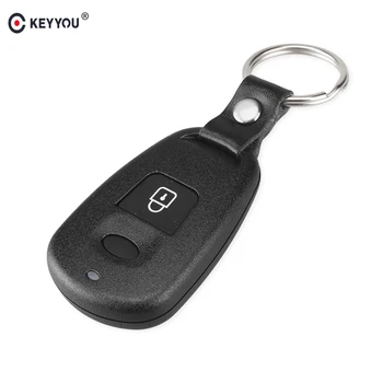 

KEYYOU Car Key for Hyundai Elantra Fe Matrix 2 Button Replacement Keyless Entry Remote Key Shell Case No Battery Hold