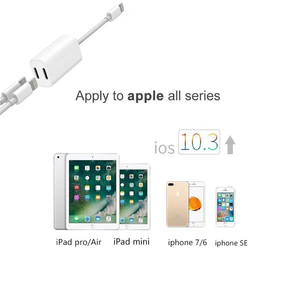 Leadzoe 2 in 1 Adapter For iPhone 7 8 Plus AUX Music Audio Converter Splitter Earphone Headphone Jack Adapter Cable For iPhone7 Leadzoe 2 in 1 Adapter For iPhone 7 8 Plus AUX Music Audio Converter Splitter Earphone Headphone Jack Adapter Cable For iPhone7