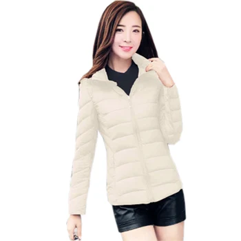 

2018 Autumn Winter Cotton Padded Women Jacket Female Solid Color Ligth Short Korean Womens Stand Collar Coat LJ0517