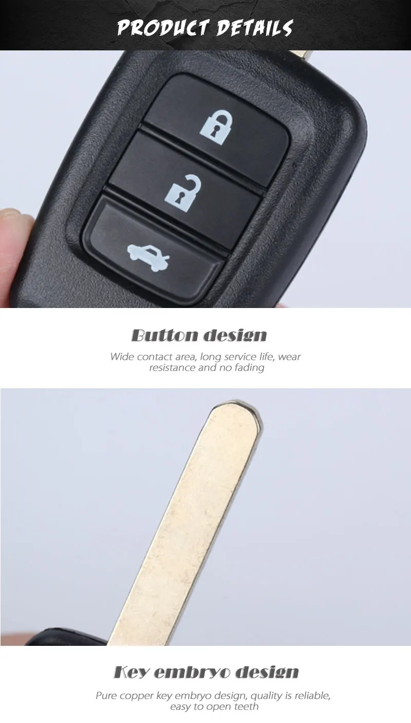 2/3 Кнопка автомобильный пульт дистанционного управления ключ оболочки прямой замок для шкафов запасной сменный ключ костюм для Honda Fit Binzhi XR-V
