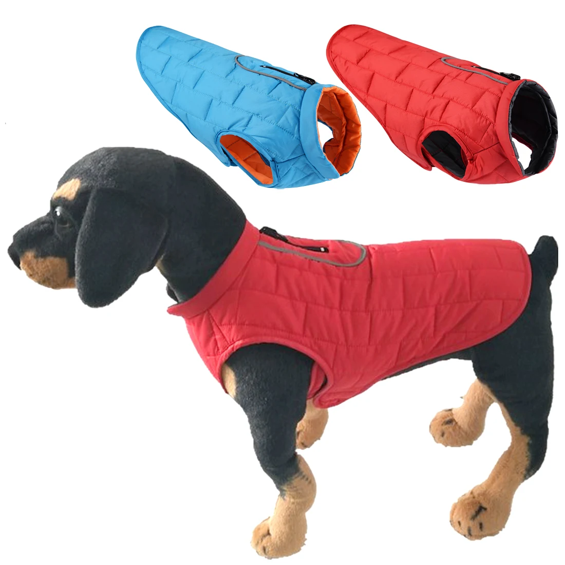 Red Blue Waterproof Pet Dog Puppy Vest Jacket Chihuahua Clothing Warm Winter Dog Clothes Coat