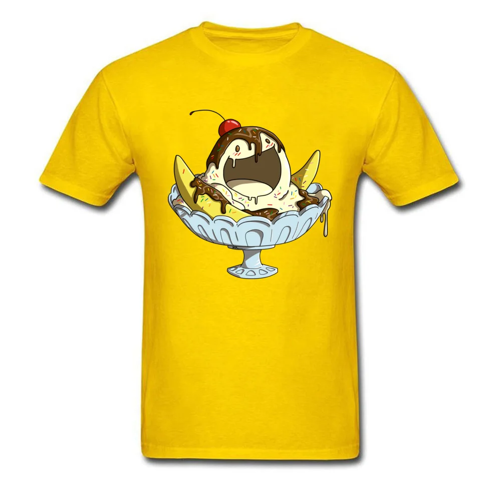 Ice Scream Summer Short Sleeve Tees Summer Autumn Round Neck Cotton Fabric Men Top T-shirts Summer Sweatshirts 2018 Popular Ice Scream yellow