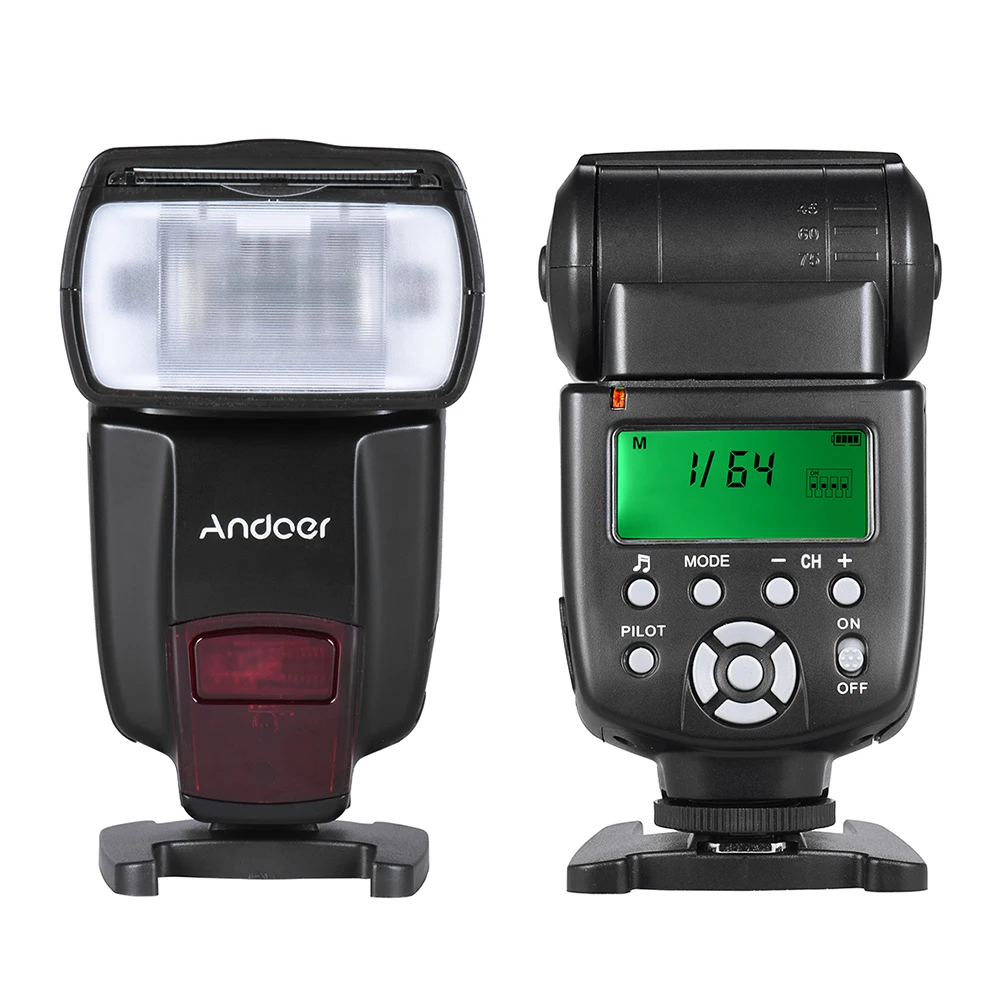 Беспроводная универсальная вспышка Andoer 2 4G Slave Speedlite с ЖК дисплеем GN50 для Canon Nikon