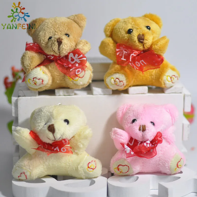 Милый плюшевый мишка 5 см с шарфом Chaveiro Mini Urso De Pelucia Oso ювелирные аксессуары