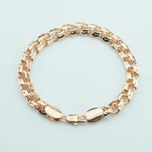 1 шт 8 мм Большой массивный мужской Wo мужской s 585 золотой цвет двойной Роло панцирной переплетения Браслеты цепи ювелирные изделия 21 см 23 см длиной