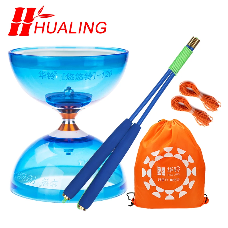 Triple Bearing Diabolo Blue “The Ultimate Diabolo Set by Mister M” Collapsable Sticks FREE online Video in a Beautiful Tin Can