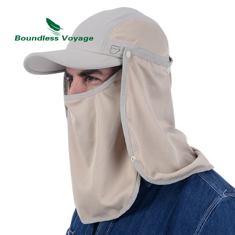 

Boundless Voyage UPF 50+ UV Sun Face Neck Protection Caps Camping Hiking Fishing Quick Dry Men Women Hat