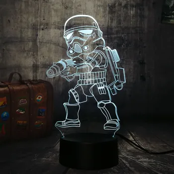 

NEW Star Wars Imperial Stormtroope 3D LED Night Light 7 Color Chang Tbale Desk Lamp Home Decor Holiday Kid Boys Christmas lamp
